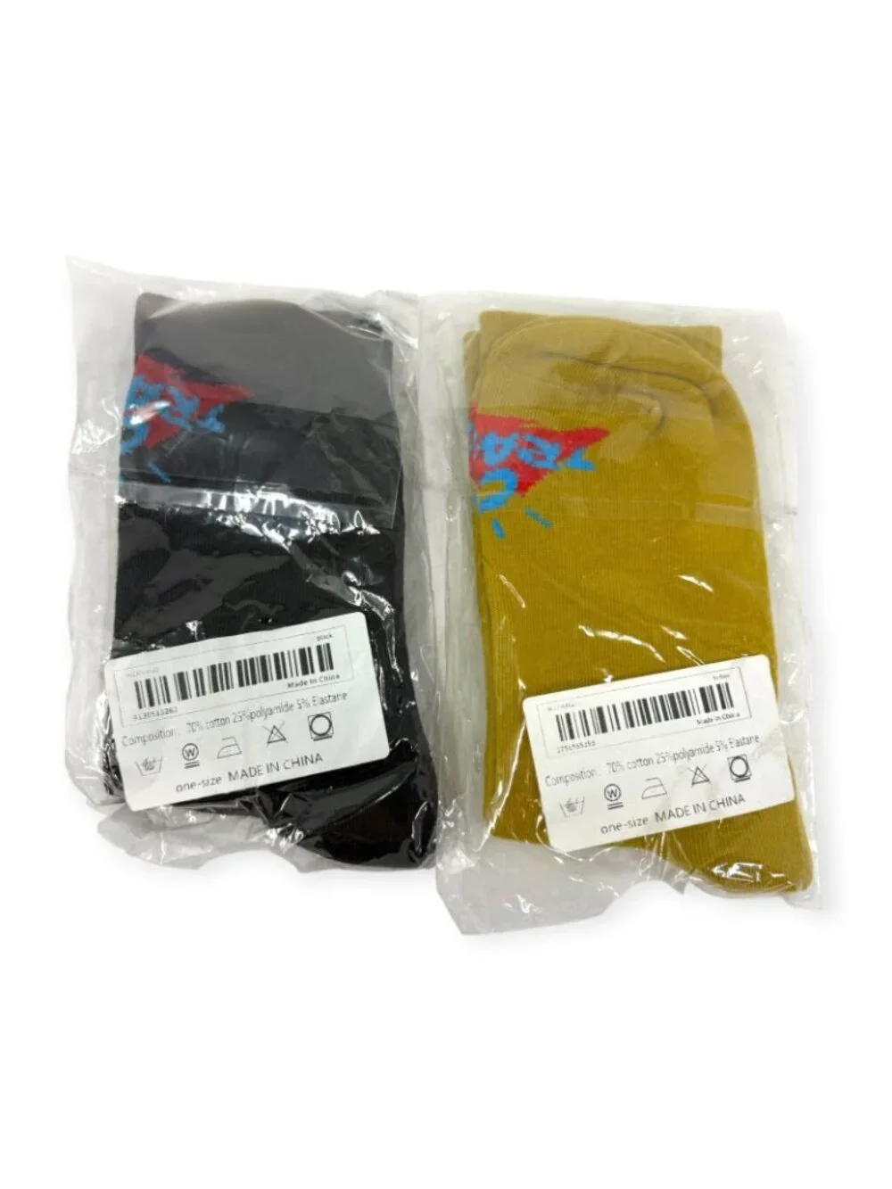 Lot of (2) Pairs of Travis Scott Cactus Jack Socks Brown Yellow Men One Size